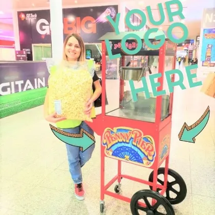 branded popcorn hire